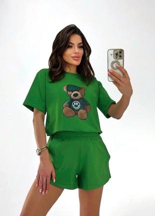 Літній жіночий костюм з мішкою, комплект футболка і шорти