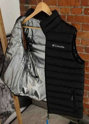 Мужская жилетка в стиле columbia omni heat коламбия омни хит безрукавка стеганая черная с серебристой подкладкой s-xl7 фото