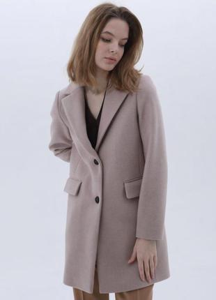 Season женское весеннее пальто валери бежевого цвета, размер xs, 70% шерсть