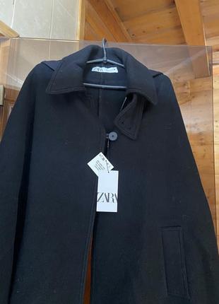 Zara вовняна накидка 2023-24fw hooded wool cape zw limited edition з іспаніі7 фото