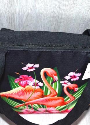 Пляжная, городская сумка с ярким принтом какаду5 фото