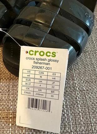 Крокс сандалі жіночі сплеш чорні crocs sandals crocs splash glossy fisherman black4 фото