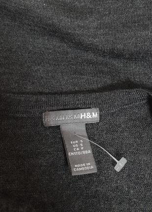 Шикарный пуловер тёмно - серого цвета из мериносовой шерсти h&m, молниеносная отправка4 фото
