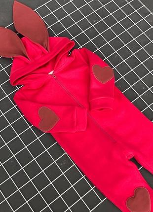 Суцільний комбінезон зайчик з вушками