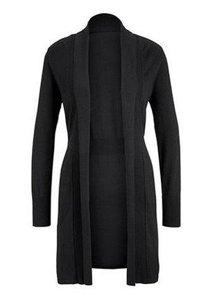 Подовжений тонкий чорний кардиган-накидка tcm tchibo