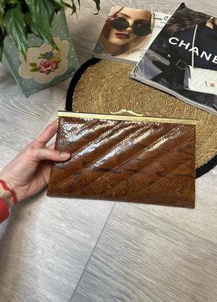 Клатч з шкіри змії сумка гаманець вінтажна сумочка
