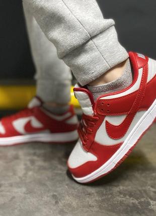 Кроссовки найк nike nike sb dunk red&white2 фото