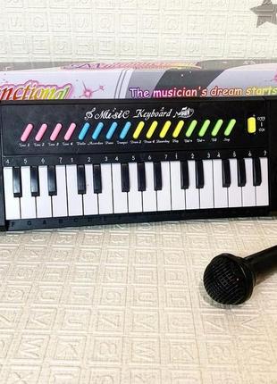 Синтезатор пианино с микрофоном 31 клавиша usb-кабель на батарейках