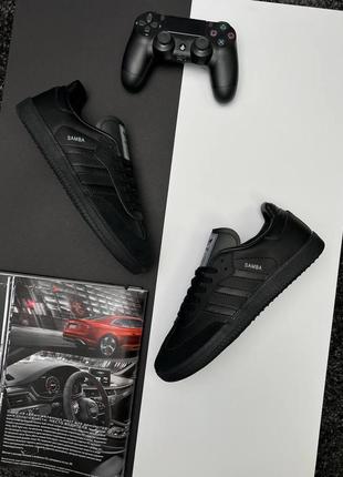 Легкі спортивні чоловічі кеди adidas originals samba / адідас самба чорні / чоловіче демісезонне взуття на весну, літо, осінь5 фото