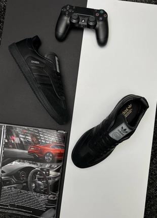 Легкі спортивні чоловічі кеди adidas originals samba / адідас самба чорні / чоловіче демісезонне взуття на весну, літо, осінь6 фото