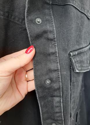 Удлиненный пиджак джинсовый4 фото