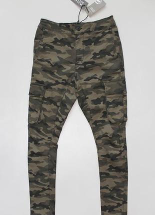 Классные камуфляжные карго скинни (skinny) брюки от h&amp;m1 фото