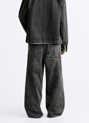 Вареные мешковатые джинсы серые zara new2 фото