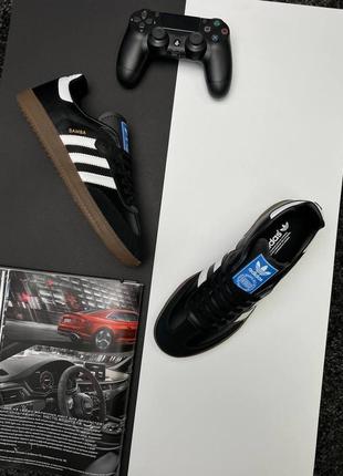 Легкие спортивные мужские кеди adidas originals samba/адидас самба черные/мужская демисезонная обувь на весну, лето, осень9 фото