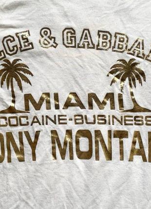 Dolce&amp;gabbana golden tony montana miami cocaine business vintage tee6 фото