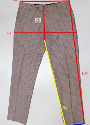 Классные зауженные (slim fit) шерстяные брюки / брюки в мелкую клетку от knetter10 фото