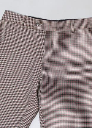 Класні завужені (slim fit) вовняні штани / брюки в дрібну клітинку від knetter