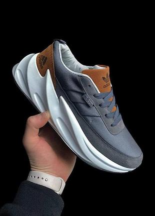 Кроссовки мужские adidas shark dark gray & brown1 фото