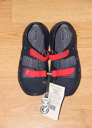 Детские босоножки crocs swiftwater river sandal сандалии крокс c12 - j3