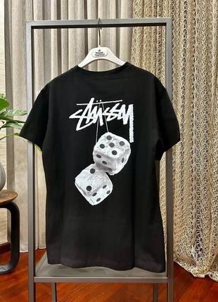 Черная футболка stussy &lt;unk&gt; футболка стусси черная