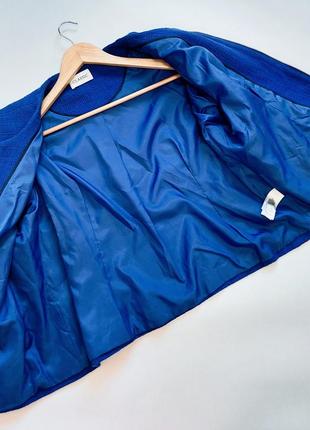 Женский синий пиджак на молнии с укороченным рукавом от бренда m&amp;s5 фото