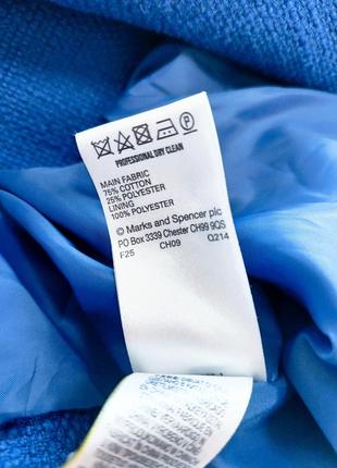 Женский синий пиджак на молнии с укороченным рукавом от бренда m&amp;s4 фото