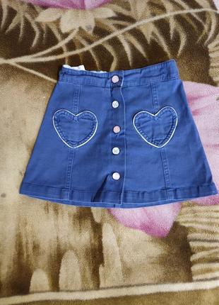 Юбка синяя джинсовая на 5-6 лет состояние идеально