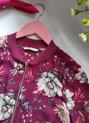 Удивительный шифоновый бомбер – блузон в цветочный принт кофта блузка6 фото