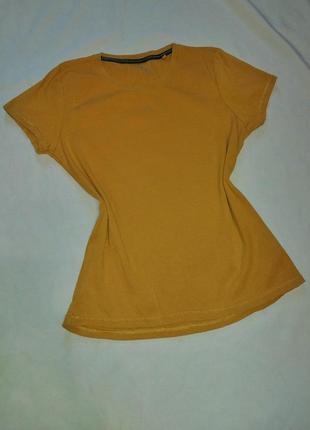 Качественная базовая однотонная женская футболка желтая горчичная женская футболка из коттона хлопковая женская футболка2 фото