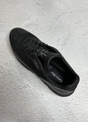 Мужские кожаные, черные, стильные кроссовки calvin klein. от 40 до 45 гг. мт нубук-146 демисезонные5 фото