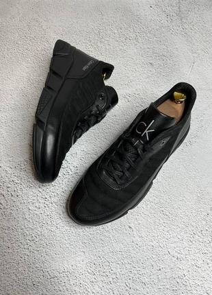 Мужские кожаные, черные, стильные кроссовки calvin klein. от 40 до 45 гг. мт нубук-146 демисезонные8 фото