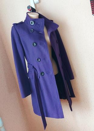 Пальто фиолет шерсть1 фото