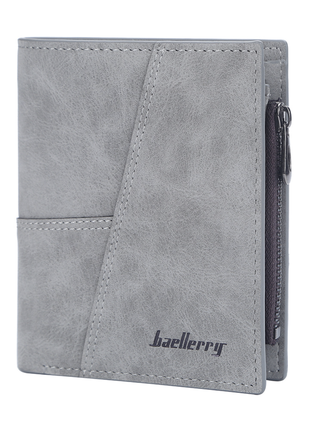 Кошелек вертикальный с монетницей baellerry серый (w022)