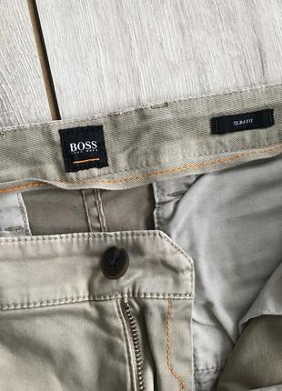 Ченосы бежевые брюки мужские slim fit boss6 фото