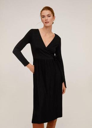 Платье, теплое платье миди на запах с плесенью mango