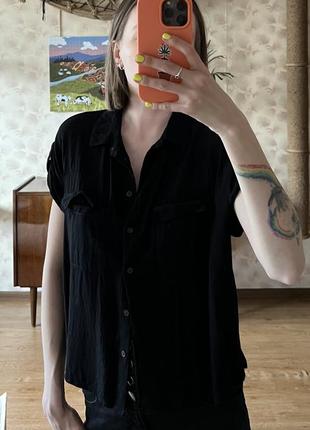 Чорна блуза new look з коротким рукавом2 фото