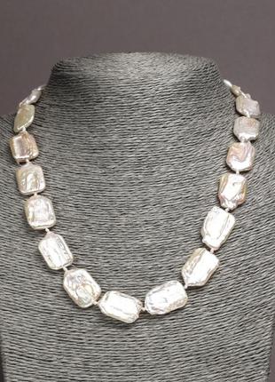 Ожерелье из натурального барочного жемчуга d-22х14мм+- l-48см+-