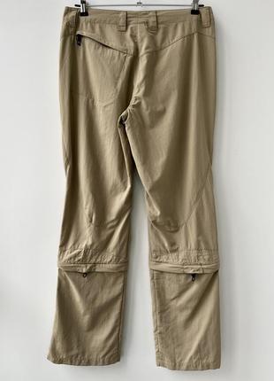 Jack wolfskin outdoor pants штани брюки спорт похід гори туристичні повсякденні трансформери оригінал бежеві широкі легкі хороші якісні практичні7 фото