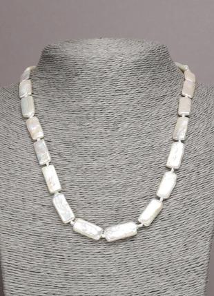 Ожерелье из натурального барочного жемчуга d-20х9(+-)мм l-45см+-