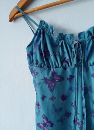 Плаття сукня міні коротка базова класична принт метелики5 фото