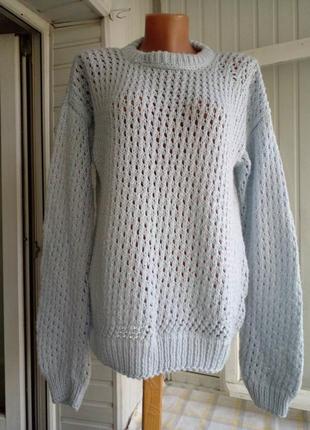 Красивый ажурный свитер джемпер ручной работы