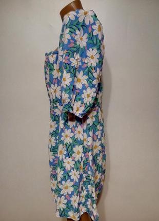 Яркое платье в цветочный принт 20/54-56 размера5 фото