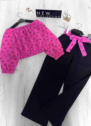 Нарядний костюм, блуза та палаццо