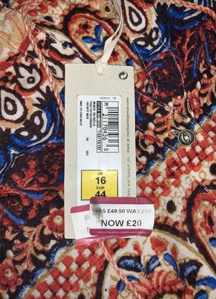 Длинное платье платье в цветочный принт под резинку новое m&amp;s indigo 16 44 l-xl5 фото