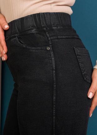 Весенние джинсы, стрейчевые джинсы, стрейчевые джеггинсы с высокой посадкой, серые джинсы р 54-584 фото