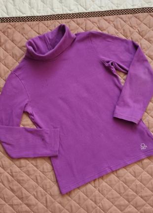 Гольф водолазка для девочки benetton на 6+/-7 р. фиолетовая свитер