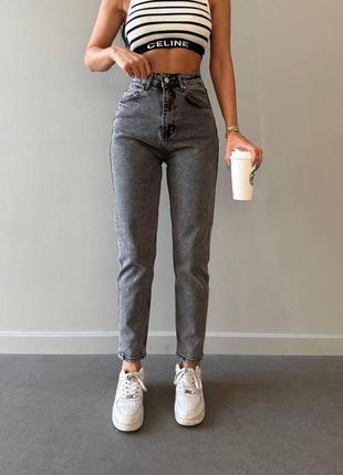 Женские базовые джинсы мом2 фото