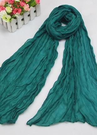 Женский зеленый шарф  - 170*40см