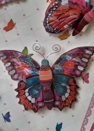 Набір декоративних метеликів + камінці - 8шт.2 фото