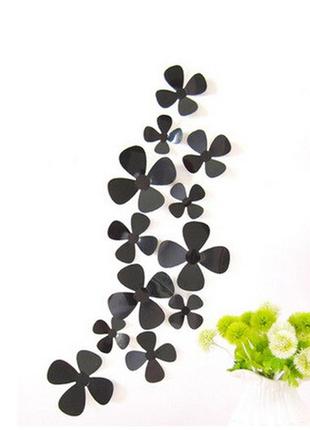 Декор цветочки черные - в наборе 12шт.